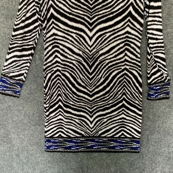 Michael MIchael Kors Sheath Dress Women Small Zebra Stretchy Slinky Hem Border - Picture 7 of 10